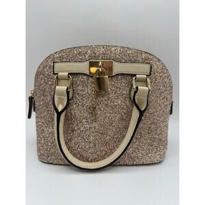 Aldo Sparkly Barland Dome Satchel Champagne